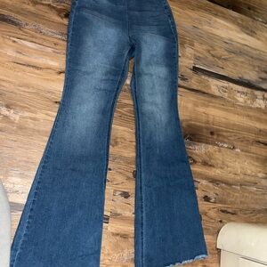 Wide leg bell bottom jeans washed size XS
